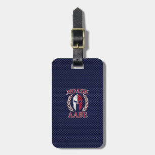 Molon Labe Spartan Warrior Carbon Fiber Chrome Bagagebricka