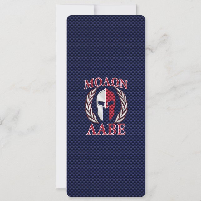Molon Labe Spartan Warrior Carbon Fiber Stil (Framsida)