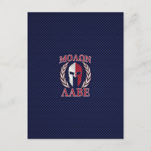 Molon Labe Spartan Warrior Carbon Fiber Stil Vykort