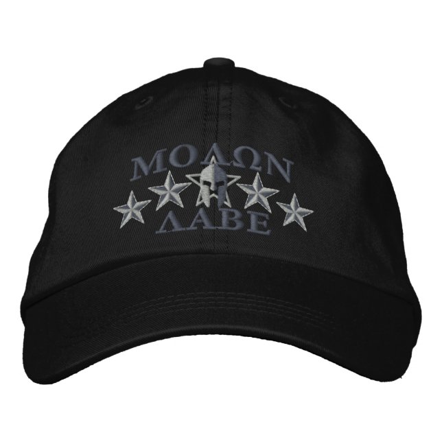 Molon Labe Spartan Warrior Fem Stars Broderad Keps (Framsida)