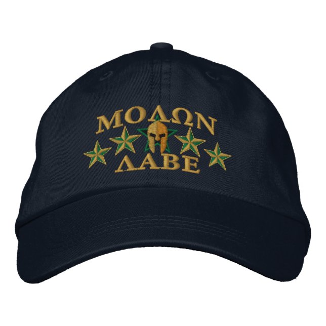 Molon Labe Spartan Warrior Fem Stars Broderad Keps (Framsida)