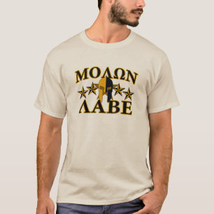 Molon Labe Spartan Warrior Helmet 5 stjärnor Golde T-shirt