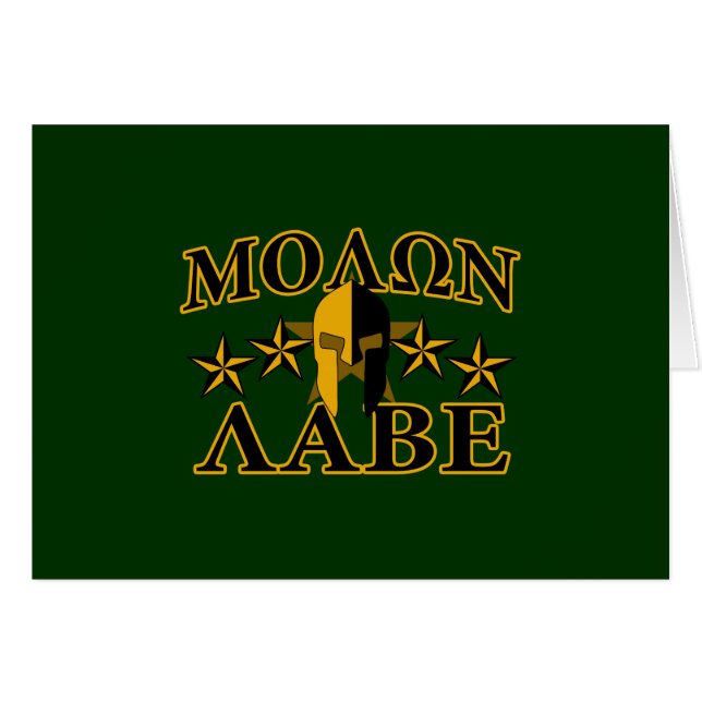 Molon Labe Spartan Warrior Helmet 5 stjärnor Hälsningskort (Framsidan Horizontal)