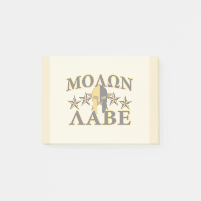 Molon Labe Spartan Warrior Helmet Golden Decor Post-it Block (Framsida)
