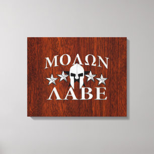 Molon Labe Spartan Warrior Helmet Mahogany Canvastryck