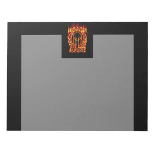 Molon Labe Spartan Warrior in Flames Anteckningsblock