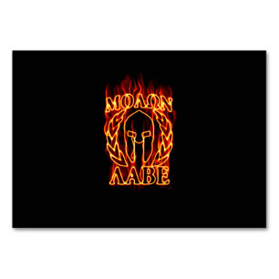 Molon Labe Spartan Warrior in Flames Bordsnummer