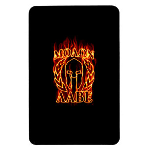 Molon Labe Spartan Warrior in Flames Magnet