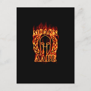 Molon Labe Spartan Warrior in Flames Vykort