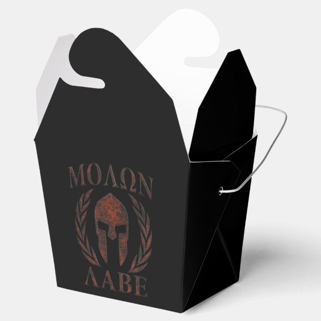 Molon Labe Spartan Warrior Järn Laurels Mask Presentaskar (Öppnad)