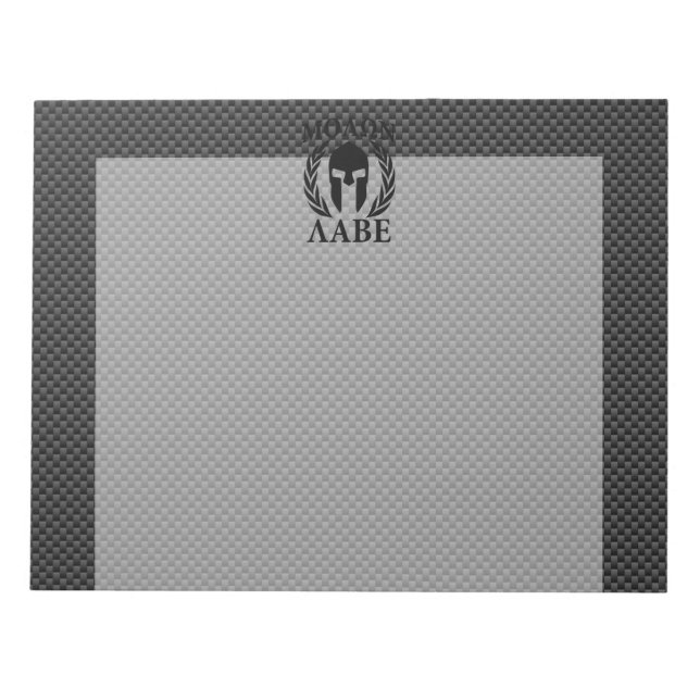 Molon Labe Spartan Warrior Laurels Carbon Decor Anteckningsblock (Framsida)
