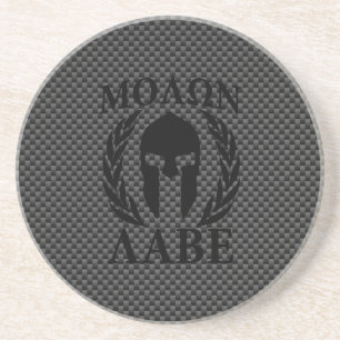 Molon Labe Spartan Warrior Laurels Carbon Stil Underlägg