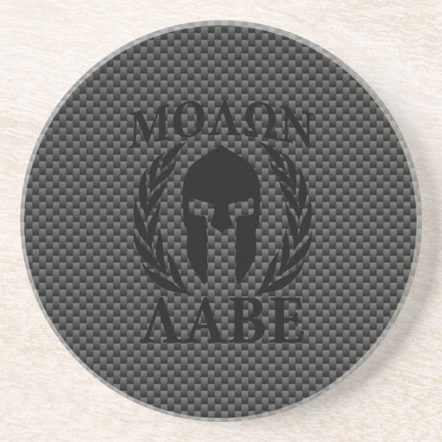 Molon Labe Spartan Warrior Laurels Carbon Stil Underlägg (Framsidan)
