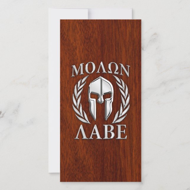 Molon Labe Spartan Warrior Laurels Chro Wood Print (Framsida)