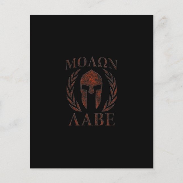 Molon Labe Spartan Warrior Laurels Flygblad (Framsidan)
