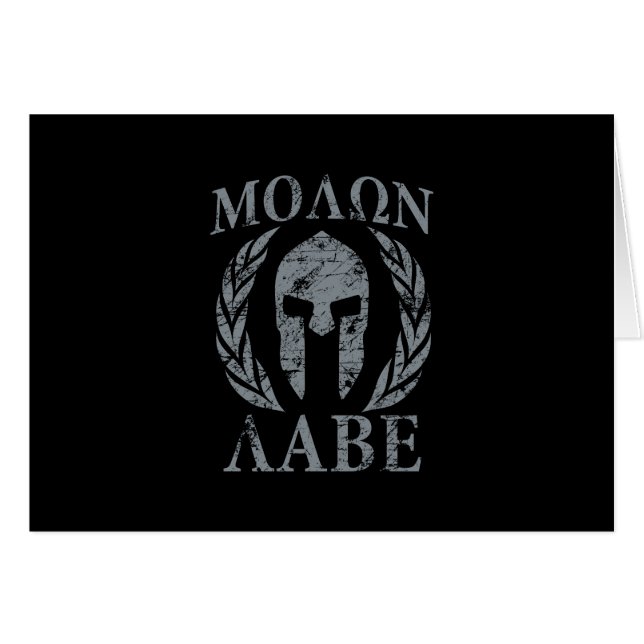 Molon Labe Spartan Warrior Laurels Hälsningskort (Framsidan Horizontal)