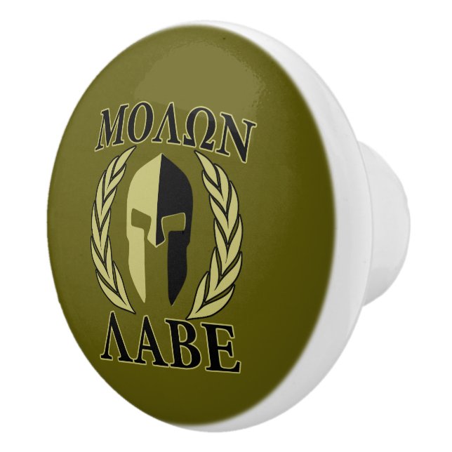 Molon Labe Spartan Warrior Laurels Knopp (Höger)