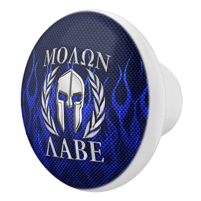 Molon Labe Spartan Warrior Laurels Knopp (Höger)