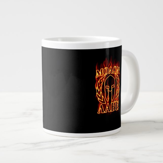 Molon Labe Spartan Warrior Laurels on Fire Jumbo Mugg (Framsida höger)