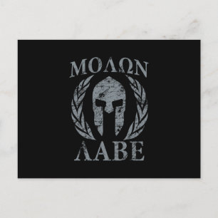 Molon Labe Spartan Warrior Laurels Vykort