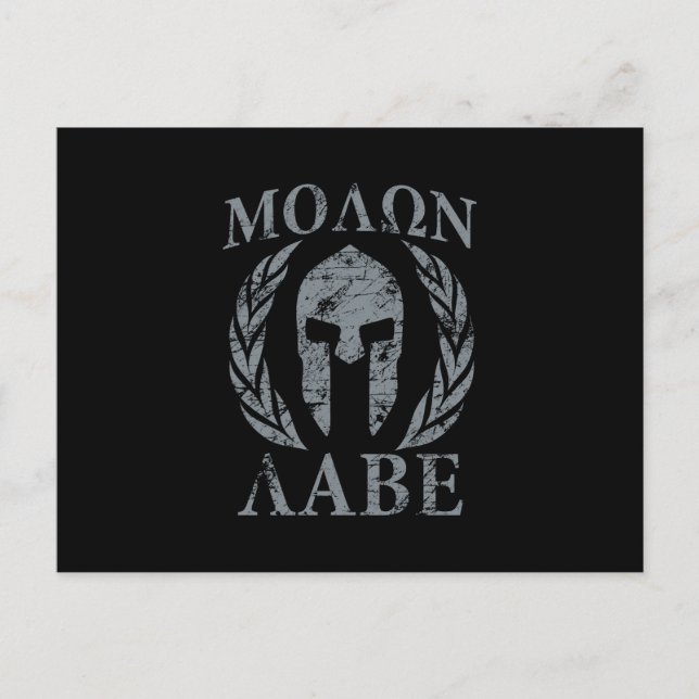 Molon Labe Spartan Warrior Laurels Vykort (Framsida)