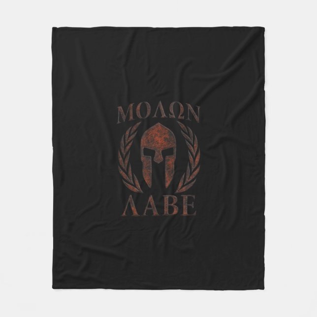 Molon Labe Spartan Warrior Mask Laurels Cast Fleecefilt (Framsidan)