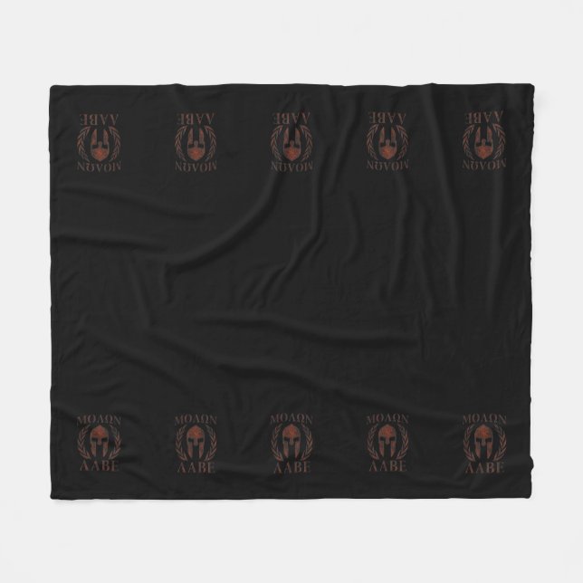 Molon Labe Spartan Warrior Mask Laurels Cast Fleecefilt (Framsidan (Horisontell))