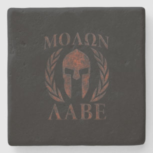 Molon Labe Spartan Warrior Mask Laurels Järn Stenunderlägg