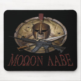 Molon Labe Spartansk dödskalle med M-4 musmattor