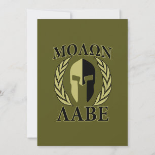 Molon Labe Spartansk Hjälm Lagerblad Olivgrön