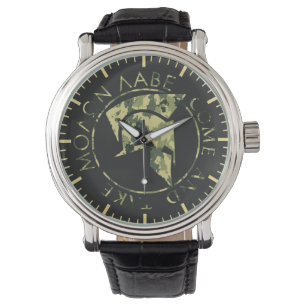 Molon Labe Spartansk Hjälm Militär Kamouflage Armbandsur