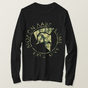 Molon Labe Spartansk Hjälm Militär Kamouflage Herr T Shirt