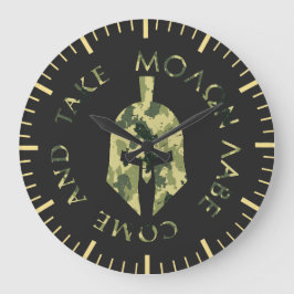 Molon Labe Spartansk hjälm Militär kamouflage Stor Klocka