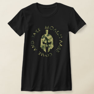 Molon Labe Spartansk Hjälm Militär Kamouflage  T Shirt