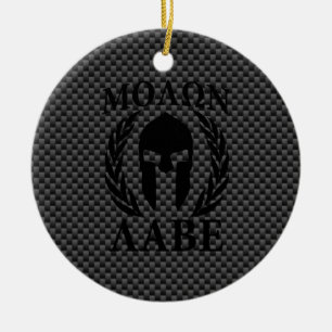 Molon Labe Spartansk Krigarkrans i Kolstil Julgransprydnad Keramik