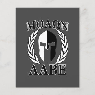 Molon Labe Spartansk Mask Armatur Lagerkrans Monok Flygblad
