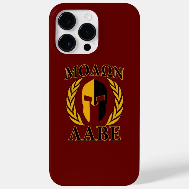 Molon Labe Spartansk Mask Rosor Burgunder Dekor (Baksida)