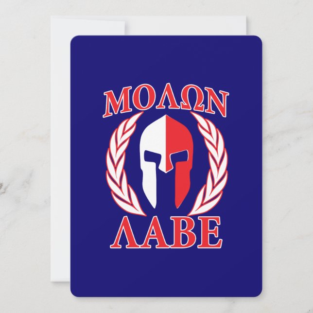 Molon Labe Spartansk Rustning Lagerkrans Navyblå (Framsida)