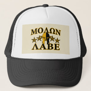 Molon Labe Spartansk Warrior Hjälm Guld Dekor Truckerkeps