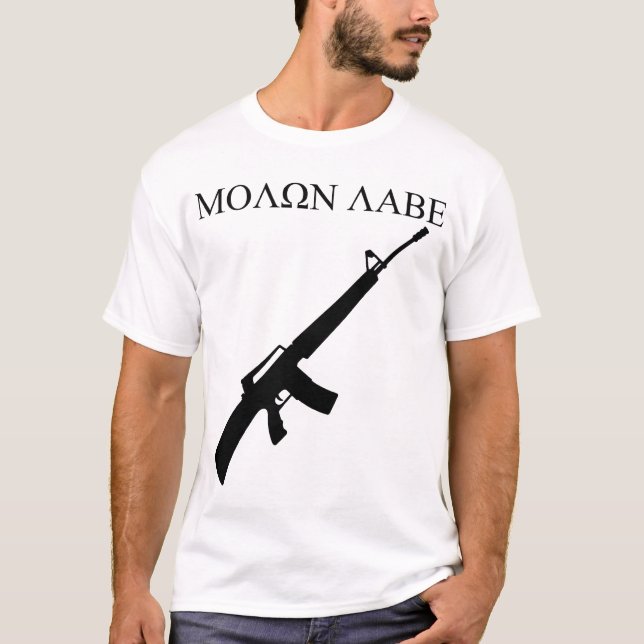 MOLON LABE! (Svart diagram) Tee Shirt (Framsida)