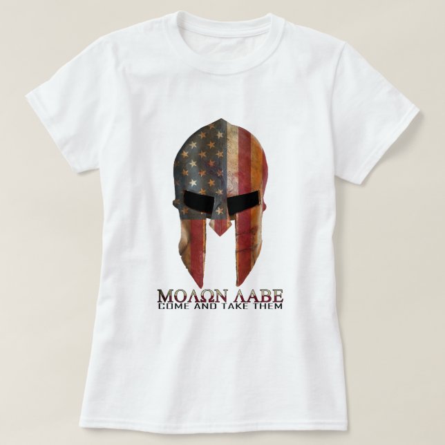 Molon Labe - ta kommer de spartanska USA T-shirt (Design framsida)
