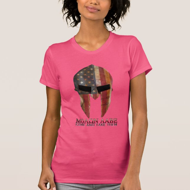 Molon Labe - ta kommer de spartanska USA Tee (Framsida)