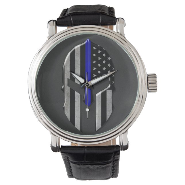 Molon Labe Thin Blue Line Armbandsur (Framsida)