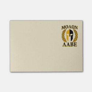 Molon Labe värme spartanska hjälmlagrar beige Post-it Block