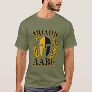 Molon Labe värme spartanska hjälmlagrar beige Tröja