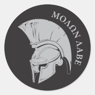 Molon Labe vers02 Rund dekal Runt Klistermärke