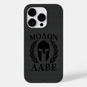 Molon Labe Warrior Laurels on Black Carbon