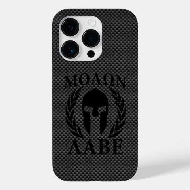 Molon Labe Warrior Laurels on Black Carbon (Baksida)