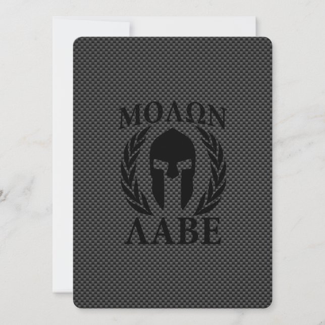 Molon Labe Warrior Laurels on Black Carbon (Framsida)
