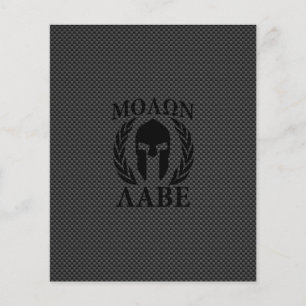 Molon Labe Warrior Laurels on Black Carbon Flygblad